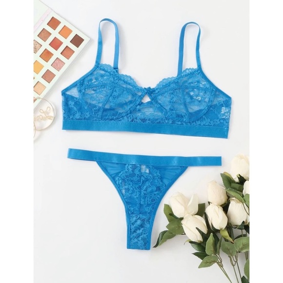 SHEIN Other - Blue Lace Lingerie Set